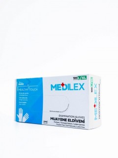 Medilex Healthy Touch Pudrasız Mavi Muayene Eldiveni - L / XL