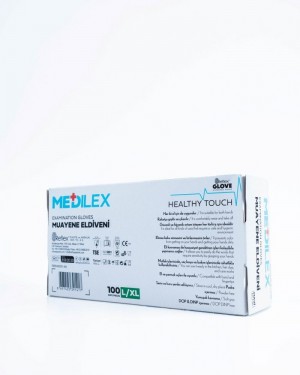 Medilex Healthy Touch Pudrasız Mavi Muayene Eldiveni - L / XL